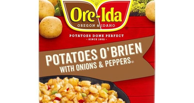 Calorie O&#8217;Brien Potatoes, frozen, uncooked. Chemical composition and nutritional value.