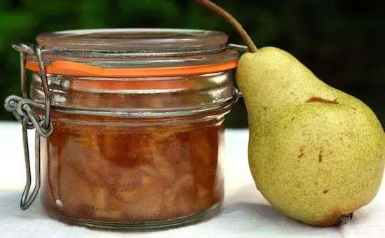 Calorie Pear Jam. Chemical composition and nutritional value.