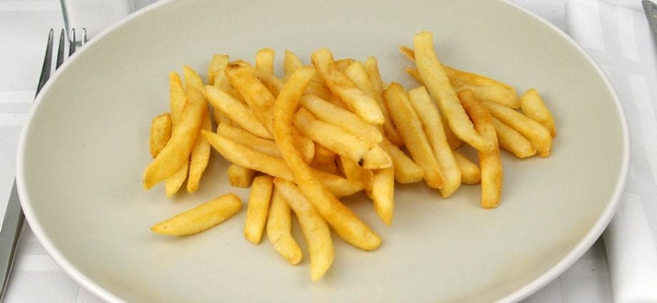 Calorie Restaurant, family style, French fries. Chemical composition and nutritional value.