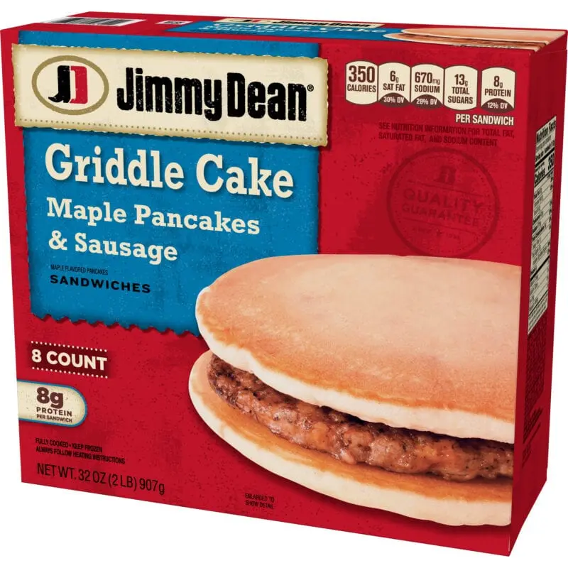 Calorie Sausage Griddle Cake Sandwich. Chemical composition and nutritional value.