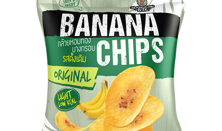 Calorie Snacks, banana chips. Chemical composition and nutritional value.