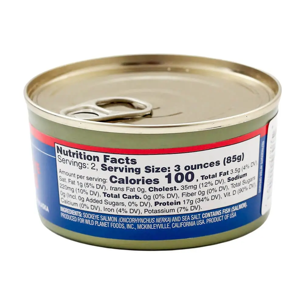 Calorie sockeye salmon, canned without bones, (Alaska). Chemical composition and nutritional value.