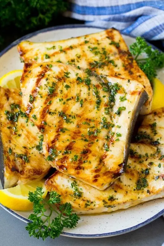Calorie Swordfish, cooked in the heat. Chemical composition and nutritional value.
