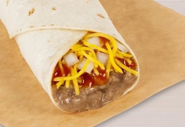 Calorie TACO BELL, burrito with beans. Chemical composition and nutritional value.