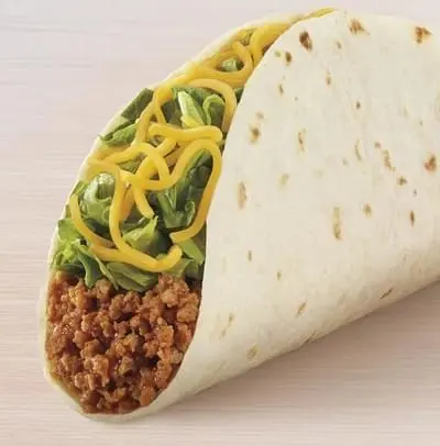 Calorie TACO BELL, soft tacos (tacos with wheat tortilla) with beef. Chemical composition and nutritional value.