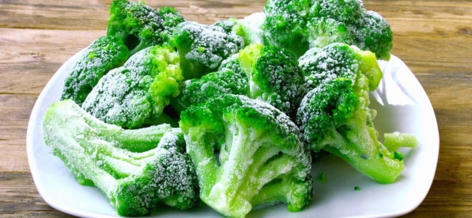 Calories Broccoli, shoots, frozen, uncooked. Chemical composition and nutritional value.