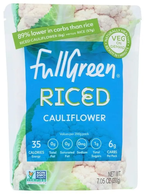 Calories Cauliflower, frozen, uncooked. Chemical composition and nutritional value.