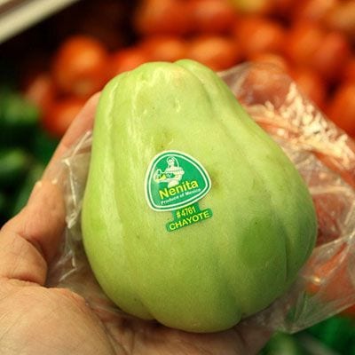 Calories Chayote (Mexican cucumber) boiled with salt. Chemical composition and nutritional value.
