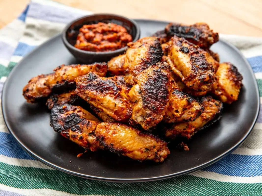 Calories Chicken, broilers, wings, grilled meat only. Chemical composition and nutritional value.