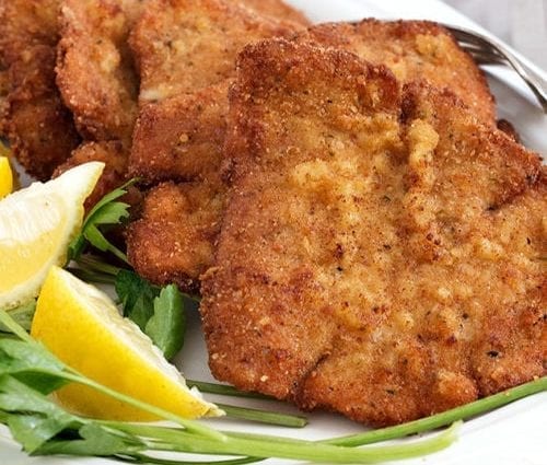 Calories Chopped pork schnitzel, 1-442 each. Chemical composition and nutritional value.