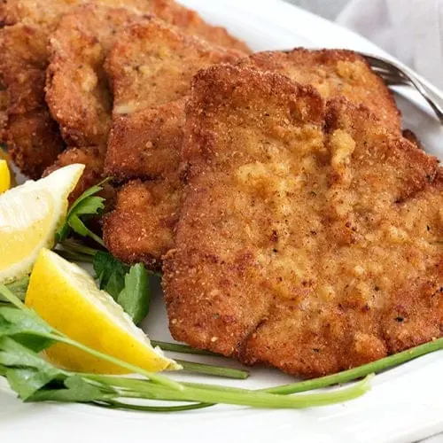 Calories Chopped pork schnitzel, 1-442 each. Chemical composition and nutritional value.