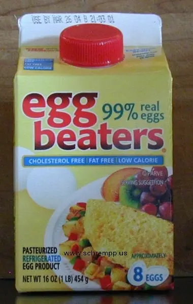 Calories Egg substitute, liquid or frozen, fat-free. Chemical composition and nutritional value.