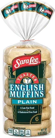 Calories English muffins, plain, toaster, fortified with calcium propionate (E282 &#8211; causes cancer) (including leavened bread). Chemical composition and nutritional value.