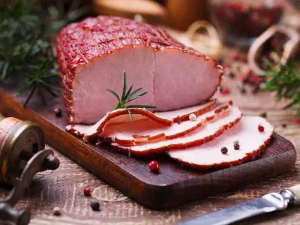 Calories Ham, about 11% fat, baked. Chemical composition and nutritional value.