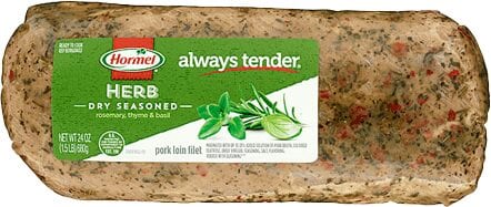 Calories HORMEL ALWAYS TENDER, pork, fresh, top fillet with bone. Chemical composition and nutritional value.