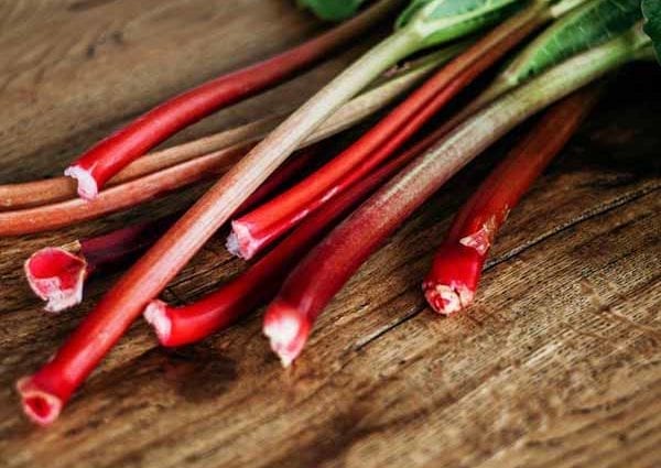 Calories Rhubarb, frozen, cooked with sugar. Chemical composition and nutritional value.