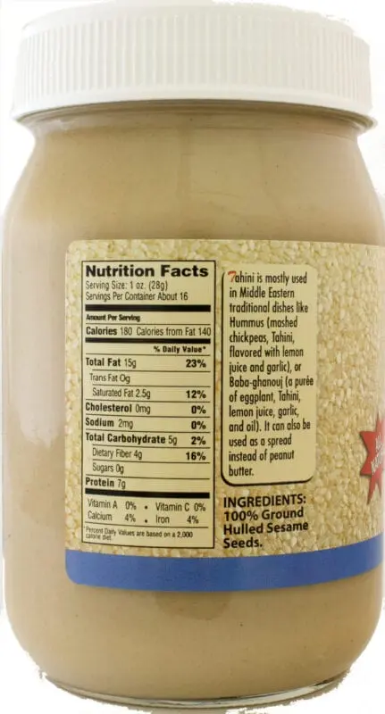 Calories Sesame paste (tahini paste, tahini). Chemical composition and nutritional value.