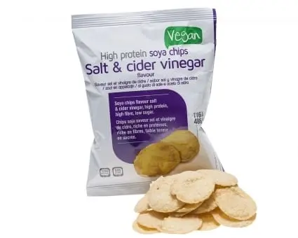 Calories Soy chips, salty. Chemical composition and nutritional value.