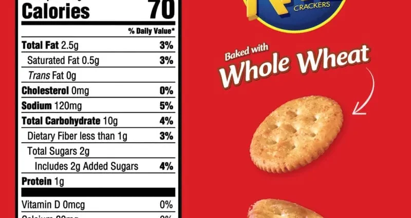 Calorie Crackers, wheat, regular. Chemical composition and nutritional value.