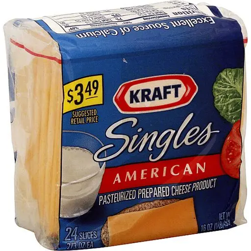 Cheese products, pasteurized, American, disodium phosphate free