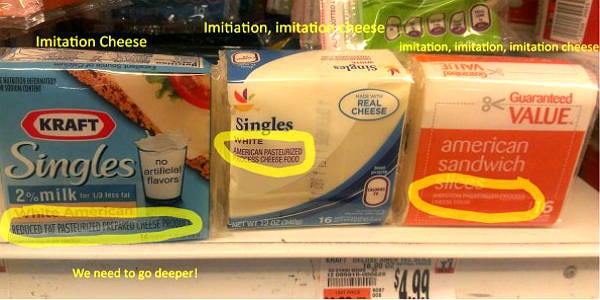 Cheese Substitute (Imitation), American Cheddar