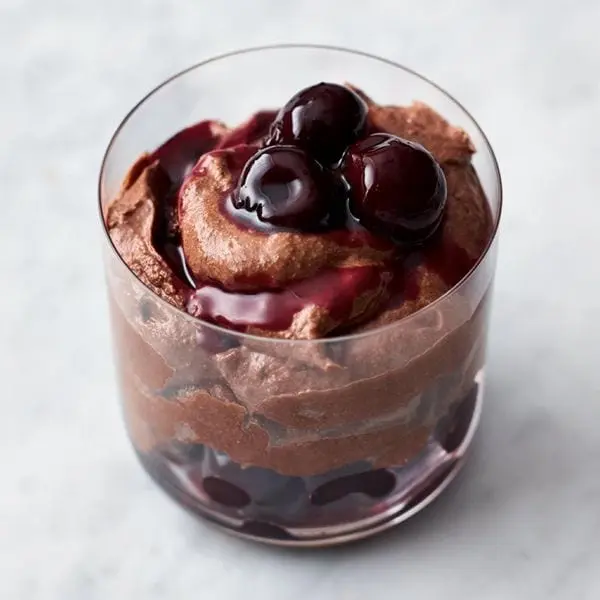 Cherry mousse recipe. Calorie, chemical composition and nutritional value.