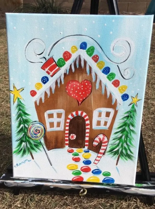 Christmas gingerbread painting