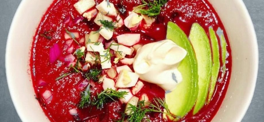 Cold borscht recipe. Calorie, chemical composition and nutritional value.