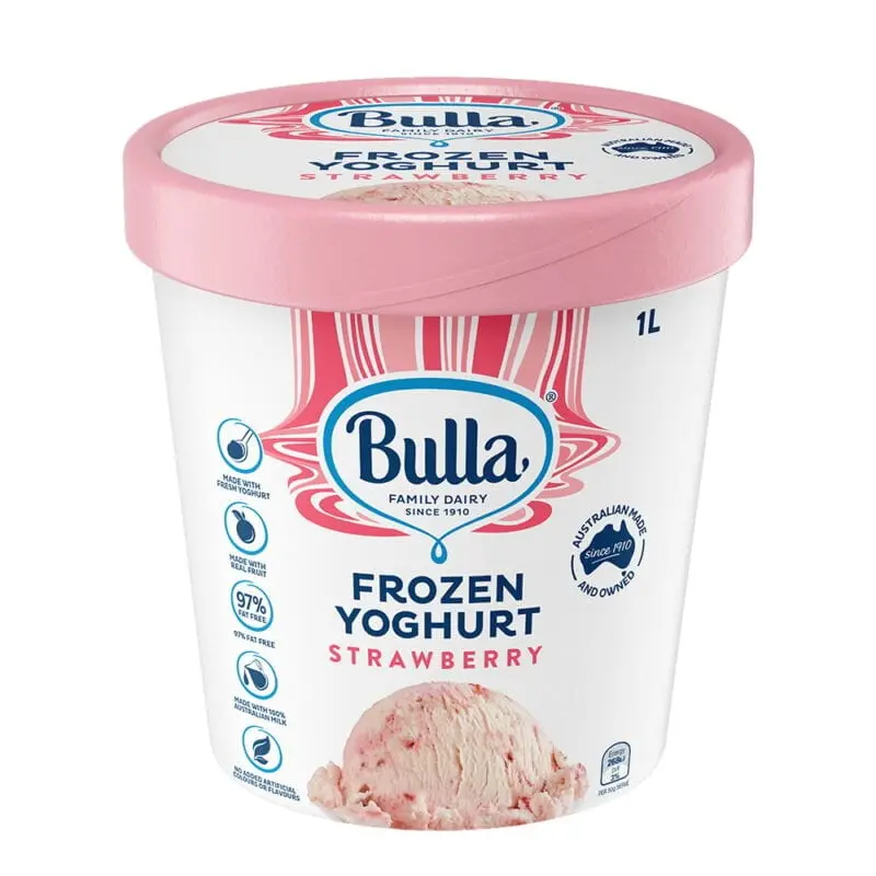 Frozen yoghurt, fat-free, with low-calorie sweetener (flavors other than chocolate)