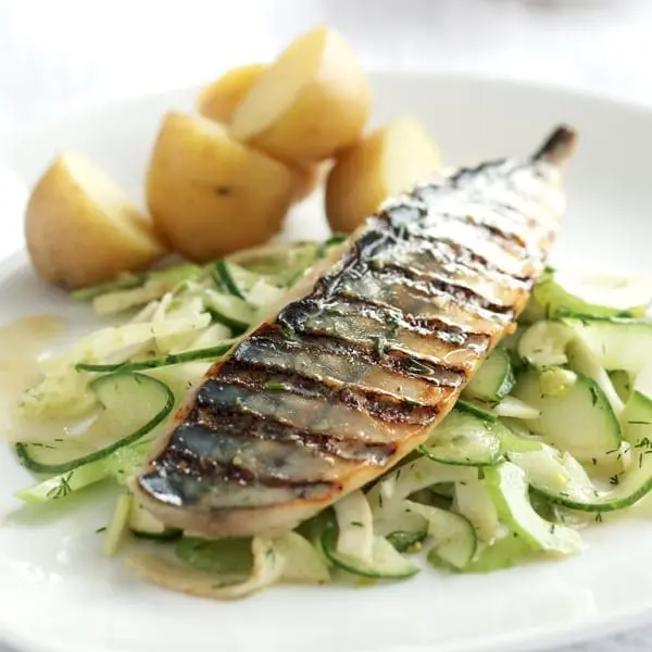 Greek Mackerel Fillet Recipe. Calorie, chemical composition and nutritional value.