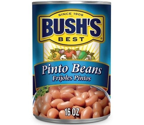Pinto Beans (variegated), ripe, canned, without the contents of the liquid, washed with water