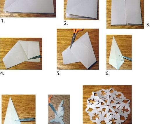 How to cut a snowflake out of paper