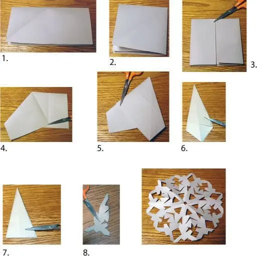 How to cut a snowflake out of paper