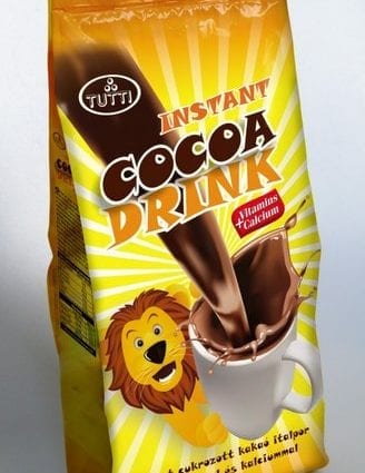 Instant chocolate drink without sugar, dry