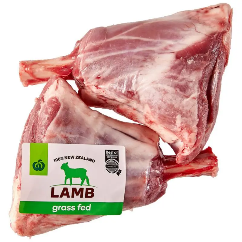 Knuckle, lamb, New Zealand, frozen, separable lean and fat, trim to 1/8&#8243; fat, braised