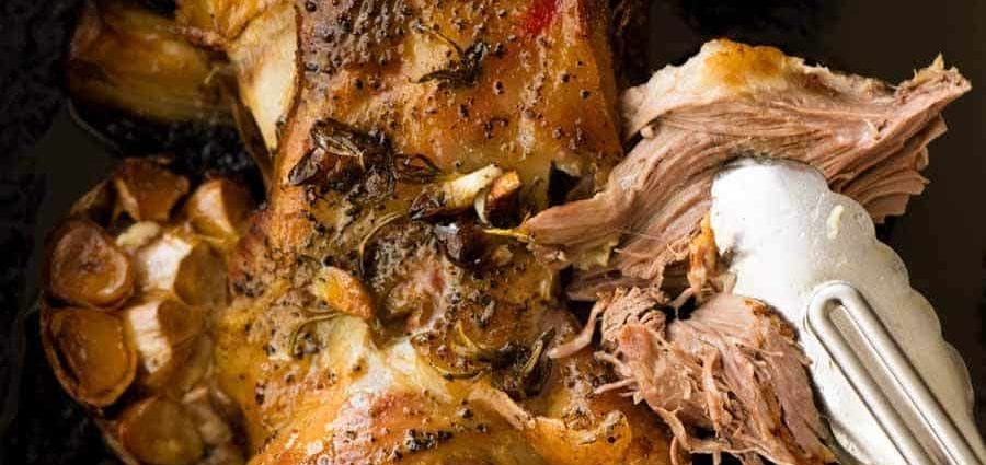 Lamb shoulder roasted on an open fire