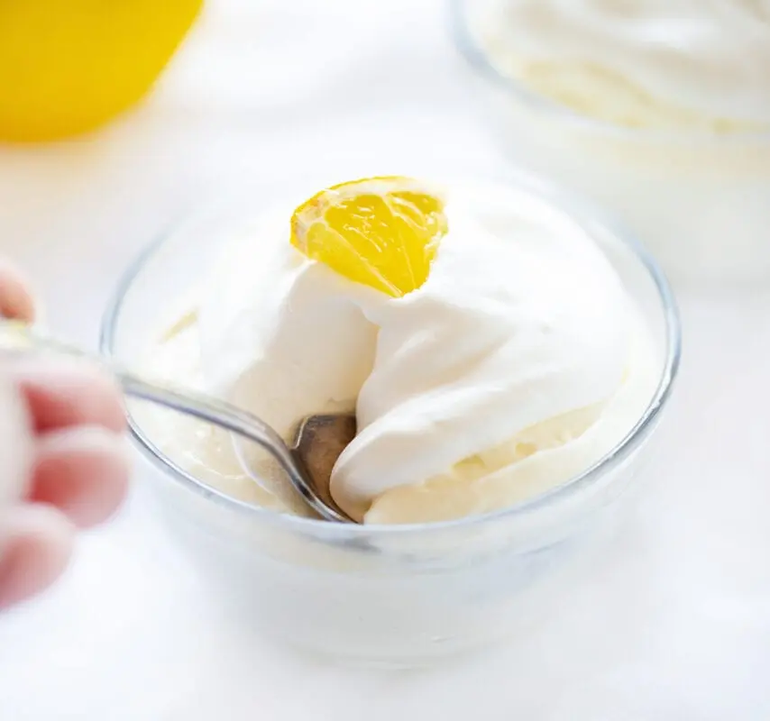 Lemon mousse recipe. Calorie, chemical composition and nutritional value.