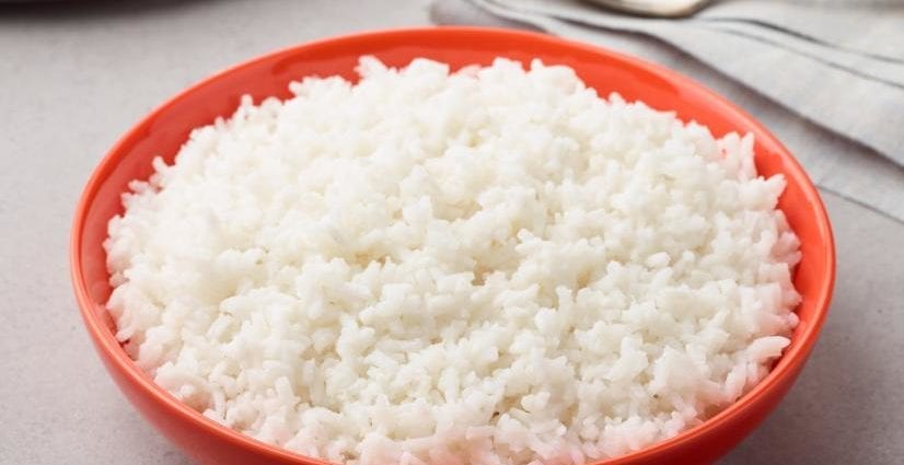 Long grain white rice cooked without salt