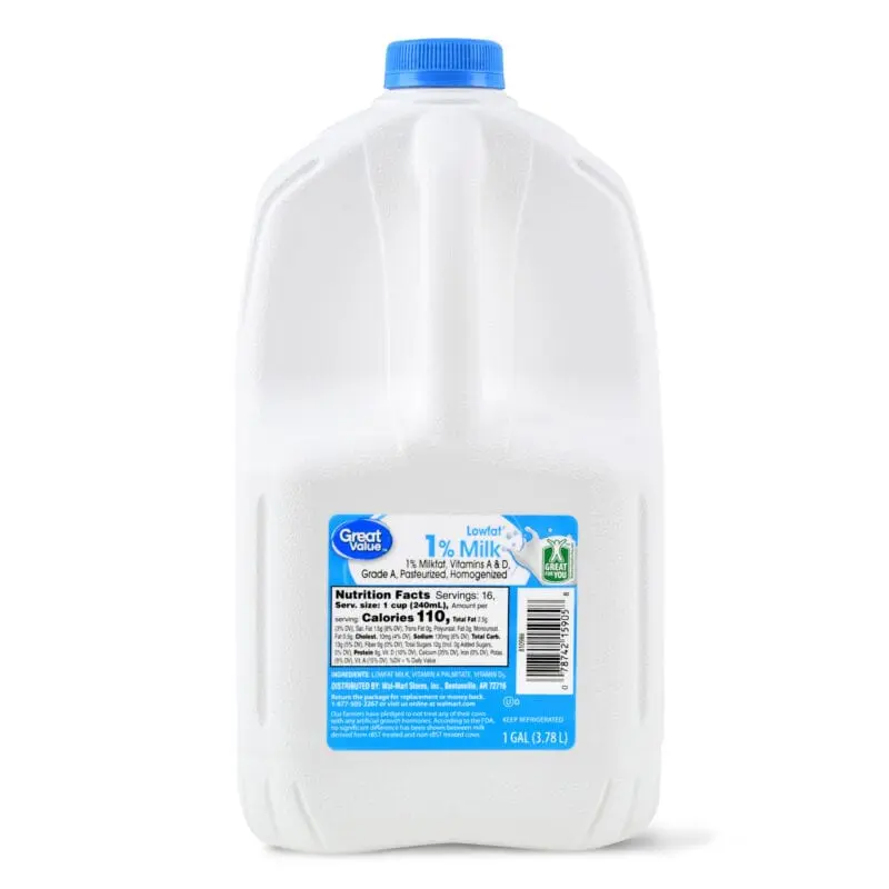 Milk 1% fat, with vitamins A and D