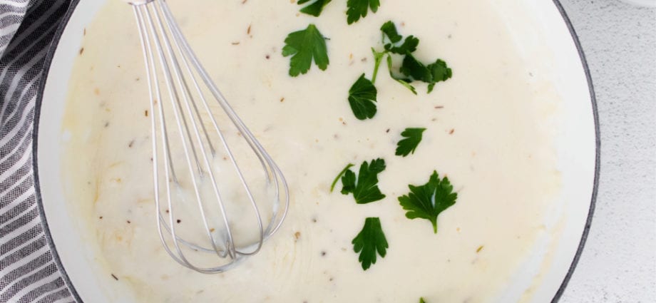 Milk Sauce Recipe. Calorie, chemical composition and nutritional value.