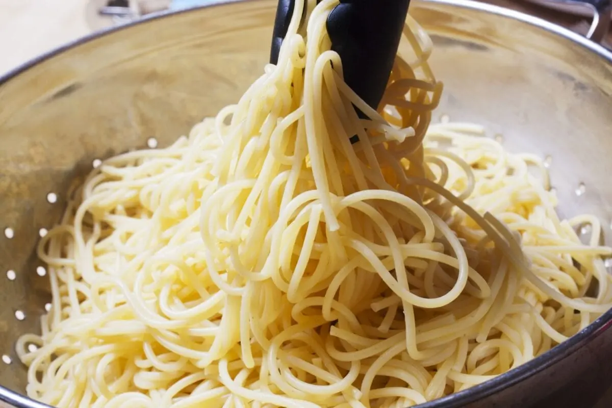 Pasta (pasta, spaghetti) cooked with salt