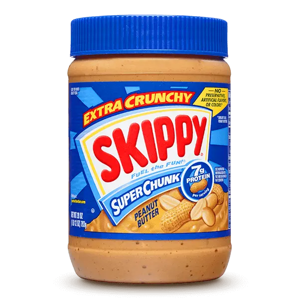 Peanut butter with chunks of nuts, without salt