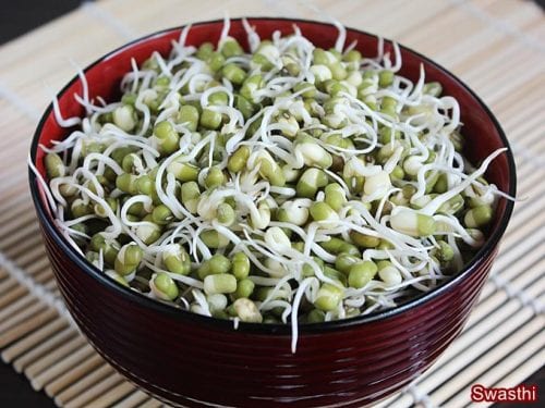 Peas, sprouted seeds, boiled with salt