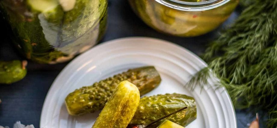Pickled cucumber recipe. Calorie, chemical composition and nutritional value.