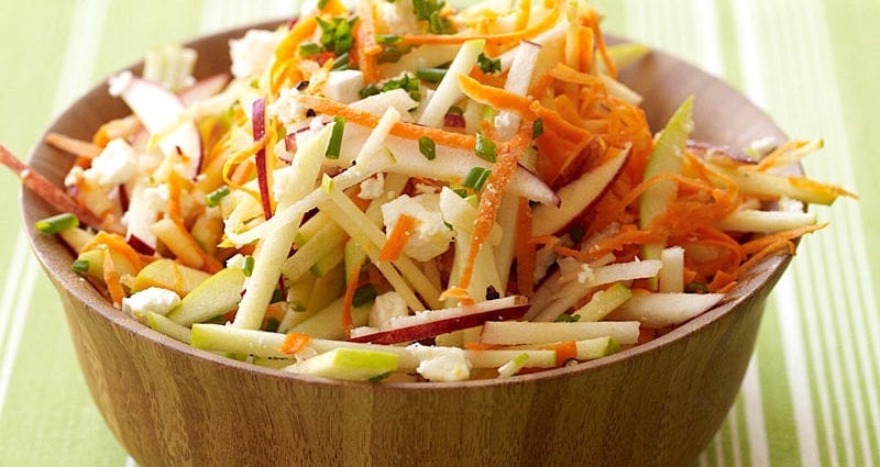 Recipe Apple and Carrot Salad with Nuts. Calorie, chemical composition and nutritional value.