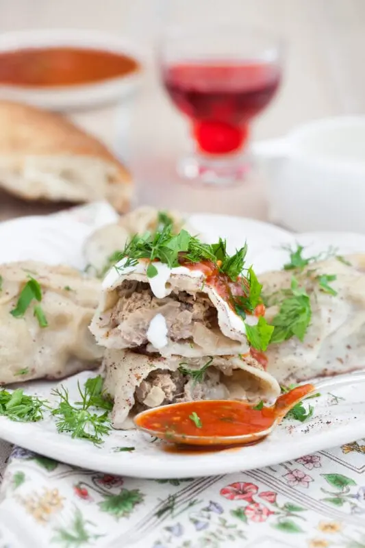 Recipe Bashkir lamb roll. Calorie, chemical composition and nutritional value.