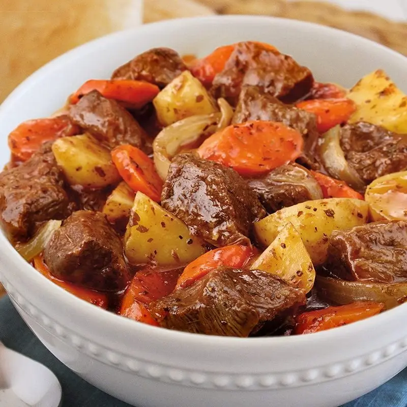 Recipe Beef stew with onions, nuts and garlic (Adyghe national dish). Calorie, chemical composition and nutritional value.