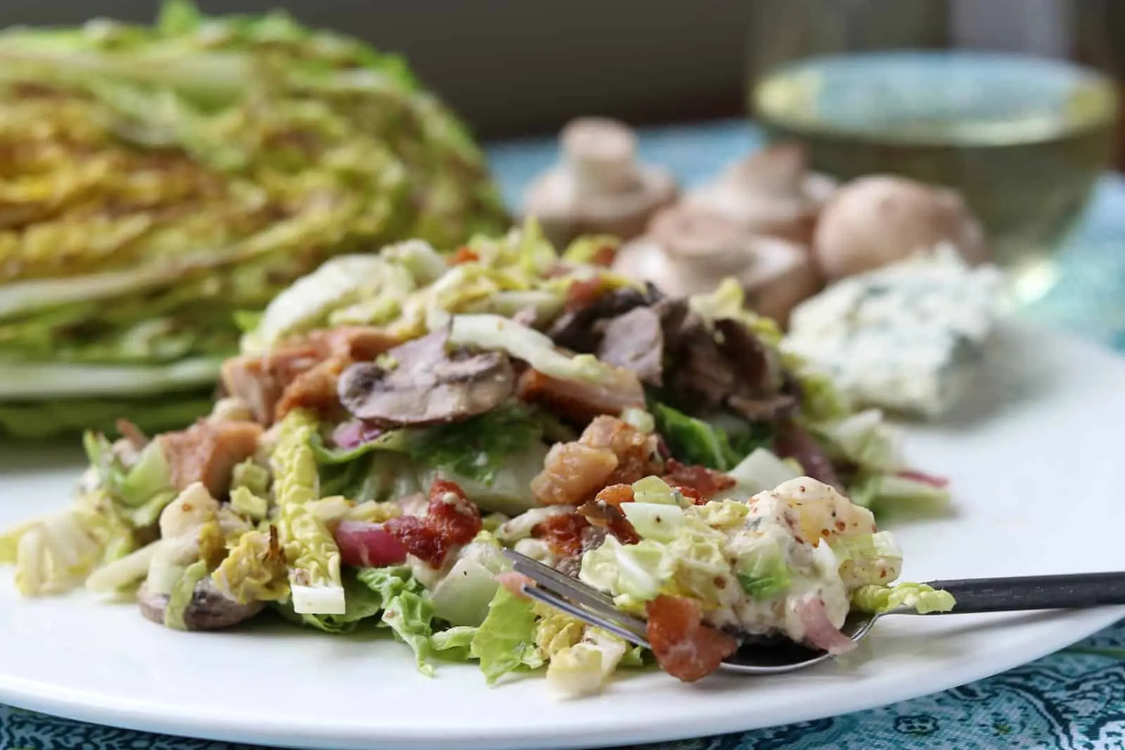 Recipe Cabbage salad with mushrooms. Calorie, chemical composition and nutritional value.