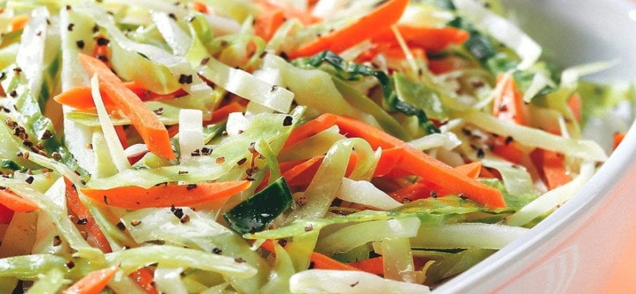 Recipe Carrot and Cabbage Salad. Calorie, chemical composition and nutritional value.