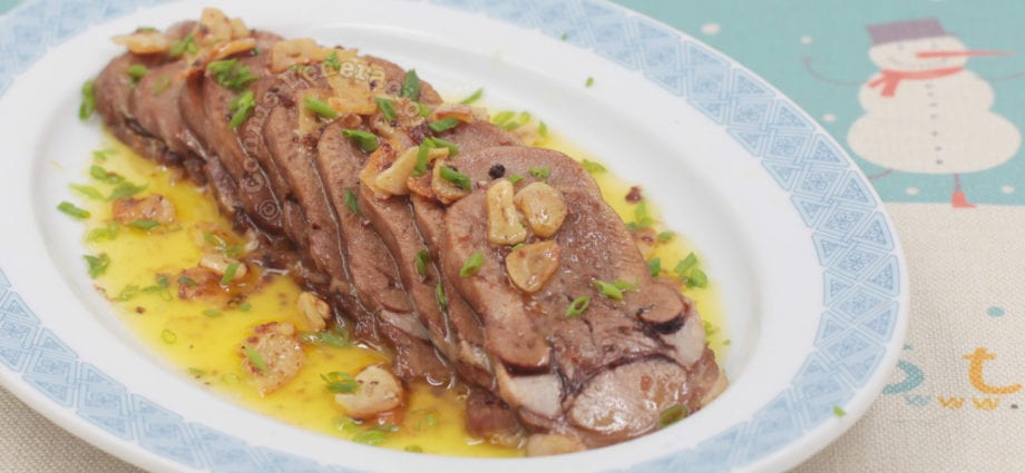 Recipe Caucasian-style beef tongue. Calorie, chemical composition and nutritional value.
